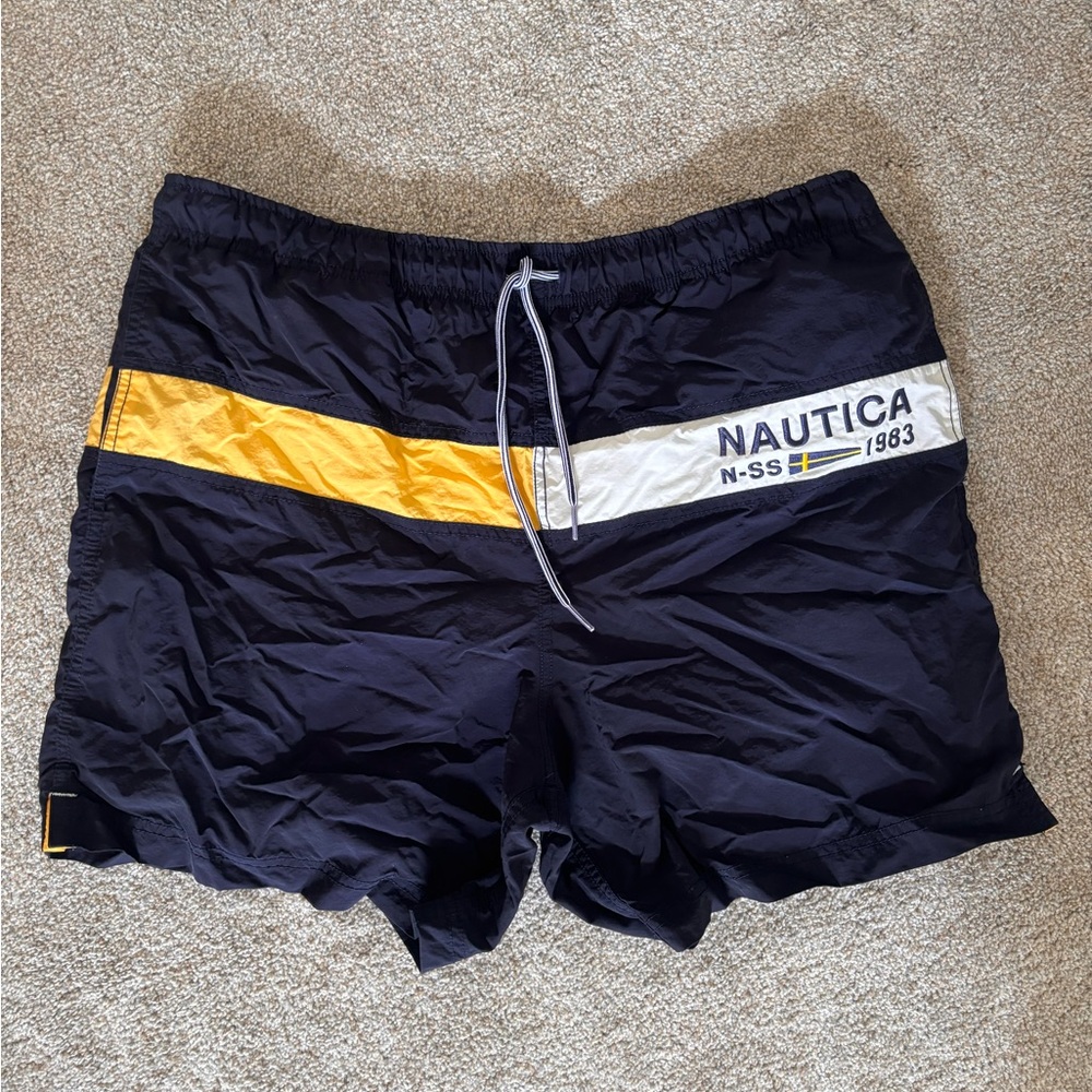 Nautica Men's Swim Trunks - Navy and Yellow